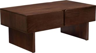 Atmosphera Mesa De Centro Rectangular Con 2 Cajones Y 2 Compartimentos Nyero, 60 X 109 Cm, Marr&oacute;n - Atmosphera Cr&eacute;ateur DInt&eacute;rieur