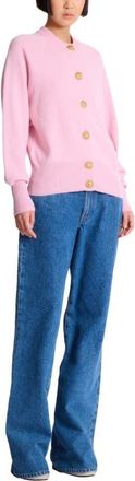 Balmain Buttoned eco-cashmere cardigan in Pink at Nordstrom, Size 40 Eu