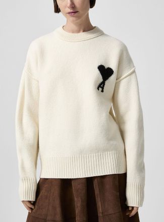Ami Womens Ami de Coeur 100% virgin wool sweater