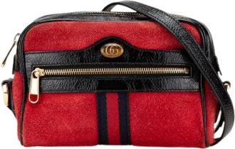 Gucci Pre-owned Ophidia Crossbody Bag - Dames - Vintage Schoudertas - Rood - ONE Size - Leer - Vintage