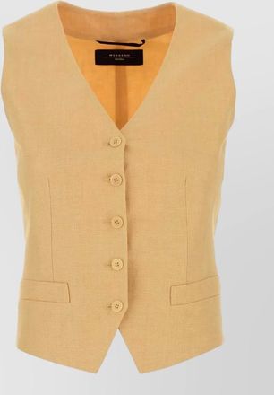 Max Mara linen pace vest adjustable back strap