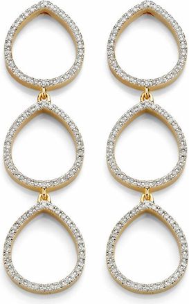 Monica Vinader Gold Naida Teardrop Cocktail Earrings Diamond