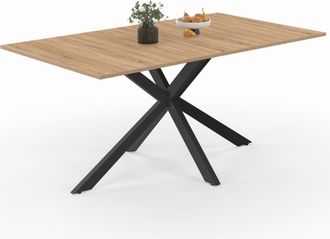 IDMarket Tavolo Da Pranzo Rettangolare Alix Per 8 Persone Con Gambe A Ragno Nere E In Legno 160 Cm