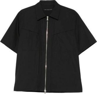 low brand Zip Pocket Shirt - Heren - Korte mouwen Overhemden - Zwart - M - Katoen - Overhemden