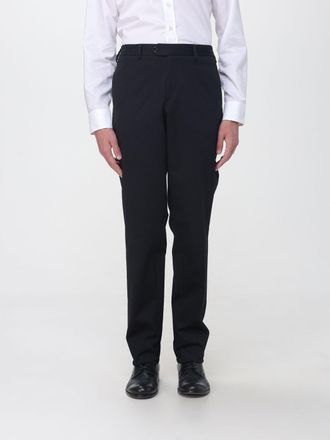 Lardini Slim Fit Gabardine Trousers with Off-Centre Closure