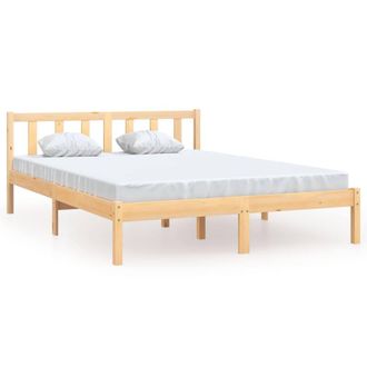 Berkfield Home Bed Frame Solid Pinewood 120x200 cm in Light Brown | Size: Small Double