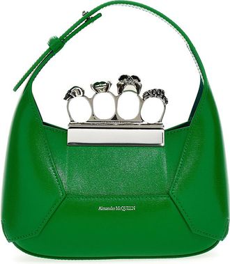 Alexander McQueen Alexander Mcqueen The Jewelled Hobo Mini Bag In Bright Green