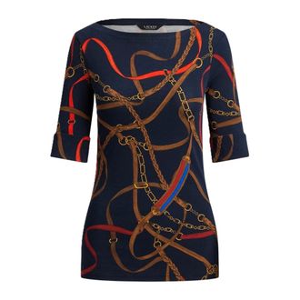 Ralph Lauren T-Shirts, female, Multicolor, Size: S Judy Mid Sleeve T-Shirt