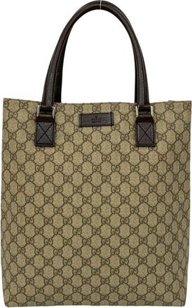 Gucci Brown Leather Pvc Handbag Tote Bag (Pre-Owned)