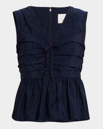 Cinq &agrave; Sept Sina Ruched Sleeveless Top