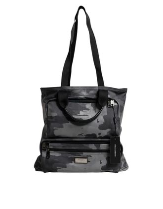 Dolce & Gabbana Black Camouflage Shoulder Strap Logo Plaque Mens Bag