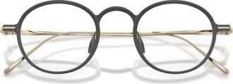 Giorgio Armani 0ar5159t Round Black Eyeglasses with Gold Metal Temples