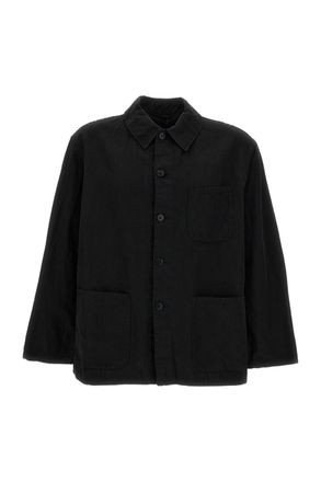 Kaptain Sunshine Boxy Cut Cotton-Linen Blend Workwear Jacket
