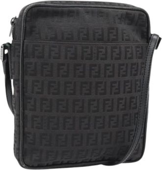 Fendi Pre-owned Zucchino Canvas Shoulder Bag - unisex - Vintage Schoudertas - Zwart - ONE Size - Vintage