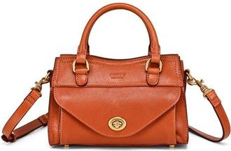 OLD TREND Lockwood Genuine Leather Compact Structured Satchel in Cognac at Nordstrom