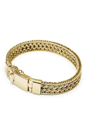 Nialaya Gold Braided Chain Bracelet at Nordstrom, Size X-Large