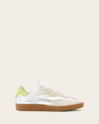 AllSaints Thelma Metallic Leather Low Top Sneakers