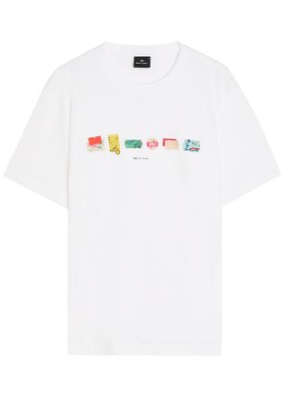 Paul Smith In A Row Printed Cotton T-shirt - White - Xxl