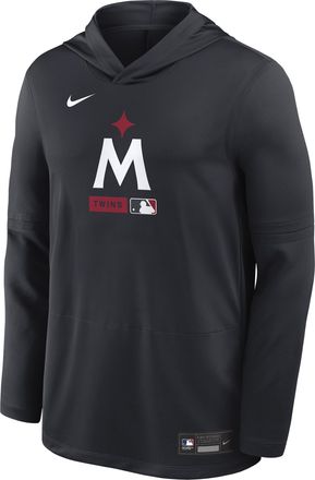 Nike Minnesota Twins Authentic Collection Nike Mens Dri-FIT MLB Long-Sleeve Hooded Top in Blue | 03B94FATIS-S9Q