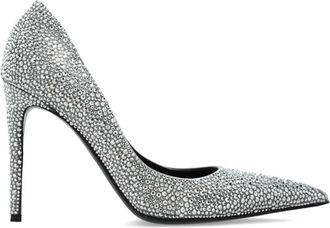 Alexander McQueen Schoenen, Dames, Grijs, 37 1/2 EU, Leer, Skull Pump