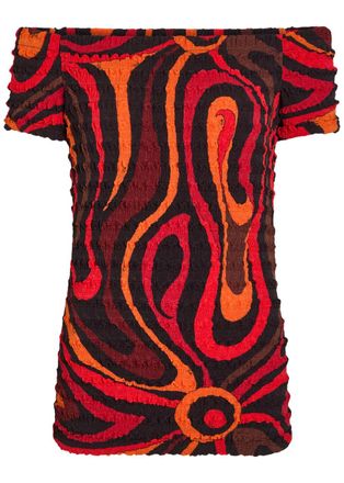 Pucci Printed Seersucker top - Orange - 44 (UK12 / M)