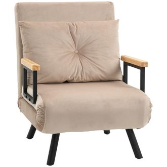 HOMCOM Sof&aacute; cama individual 63x73x81 cm beige