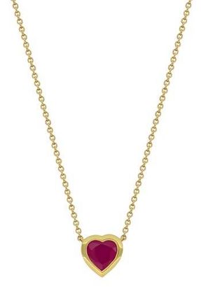 Bony Levy El Mar Ruby Heart Pendant Necklace in Red at Nordstrom Rack, Size 18