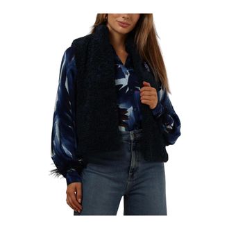 Pom Amsterdam Gilet - Teddy Love - Dames - Jassen - Blauw - Maat: L Poliester