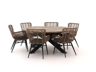 Intenso Furniture Intenso Asti/Rough-Y &Oslash;180cm dining tuinset 7-delig