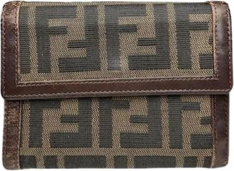 Fendi Pre-owned Vintage Portemonnee - Dames - Vintage Accessoires - Bruin - ONE Size - Leer - Vintage