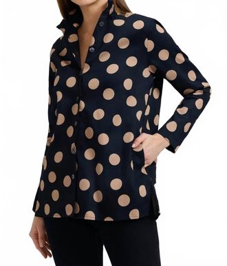 Foxcroft Carolina Long Sleeve Shirt Jacket In Black/almond