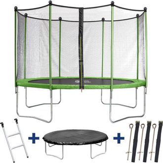 Habitat et Jardin Cama El&aacute;stica Yoopi - &Oslash; 3.65 M - Con Red + Escalera + Cubierta De Protecci&oacute;n + Kit De Anclaje