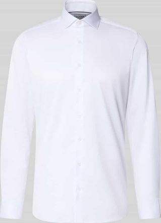 Olymp Level 5 Slim Fit Business-Hemd in unifarbenem Design mit Kentkragen in Weiss, Gr&ouml;&szlig;e 38