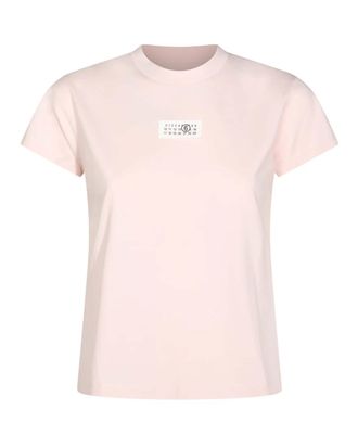Maison Margiela Pink Cotton Jersey T-Shirt With Logo Patch