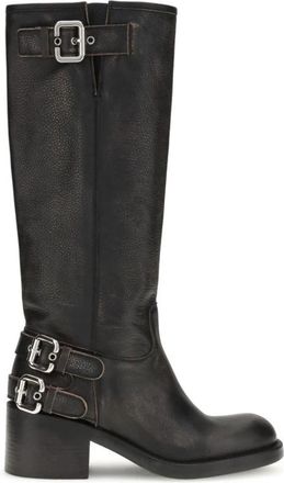Chlo&eacute; Dakota Biker Laarzen - Dames - Hoge Laarzen - Zwart - 36 EU - Leer - Schoenen