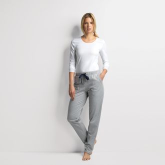 Isa Loungehose ISA BODYWEAR Hose lang, Damen, Gr. XL, N-Gr, grau, melange, Obermaterial: 100% Baumwolle CO., Hosen Loungehose