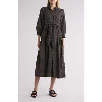 The Great. The Venetian Dress in Black Laurel Leaf Print at Nordstrom Rack, Size 3