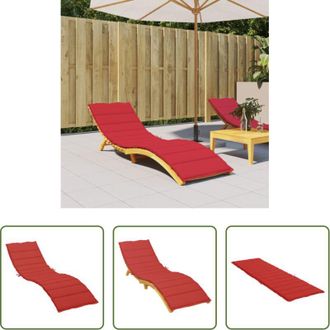 vidaXL Cuscino da giardino - Cuscino per Lettino Rosso 200x50x3 cm in Tessuto Oxford