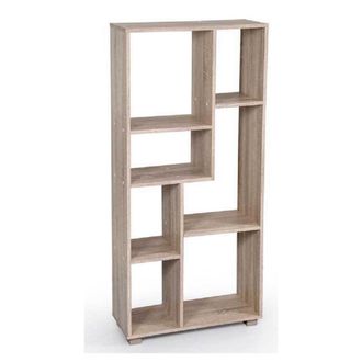 Trade Shop Trade Shop - Libreria Design Moderna Scaffale 7 Ripiani Rovere Casa Uffici 127x60x24cm 750878