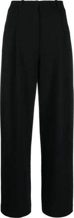 Emporio Armani Rechte broek - Dames - Straight fit broeken - Zwart - L - Katoen - Broeken