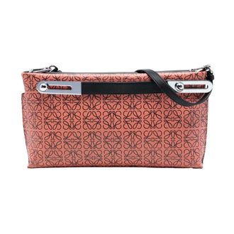Loewe Pre-owned Printed Leather Top Handle Bag - Dames - Pre-owned - Oranje - Maat: ONE Size Leer