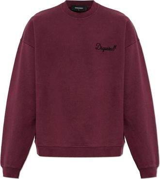 Dsquared2 D2 Signature Relax Fit Crewneck - Heren - Sweatshirts - Rood - 3XL - Katoen - Hoodies & sweatvesten