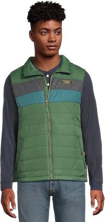 L.L.Bean Mountain Classic Puffer Vest Colorblock Mens Regular Mens Clothing Evergreen/Iron : 3XL, Polyester