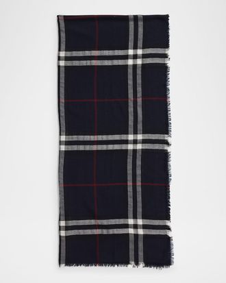 Burberry Mens Wool Large Check Scarf