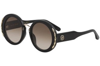 Elie Saab Womens Es 013/s Oval Sunglasses In Violet/ Brown