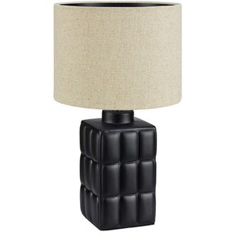 Marksl&ouml;jd Markslojd Cuscini Sobremesa Big 1 Luz Negra Pantalla Redonda Beige