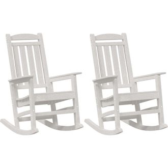 vidaXL Silla Mecedora De Jard&iacute;n 2 Pcs Blanco 70 X 92 X 108cm Pl&aacute;stico Vidaxl