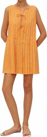 Elodie Rune Linen Dress In Orange