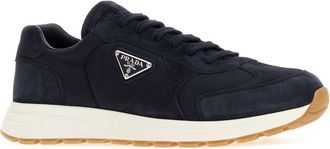 Prada Mens Prax Nuova Sneaker Navy Nylon Suede