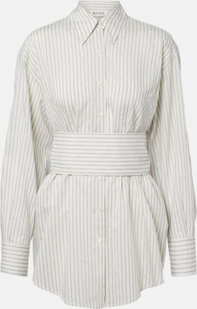 R&oacute;he R&oacute;he Camisa de seda y algod&oacute;n a rayas con cintur&oacute;n